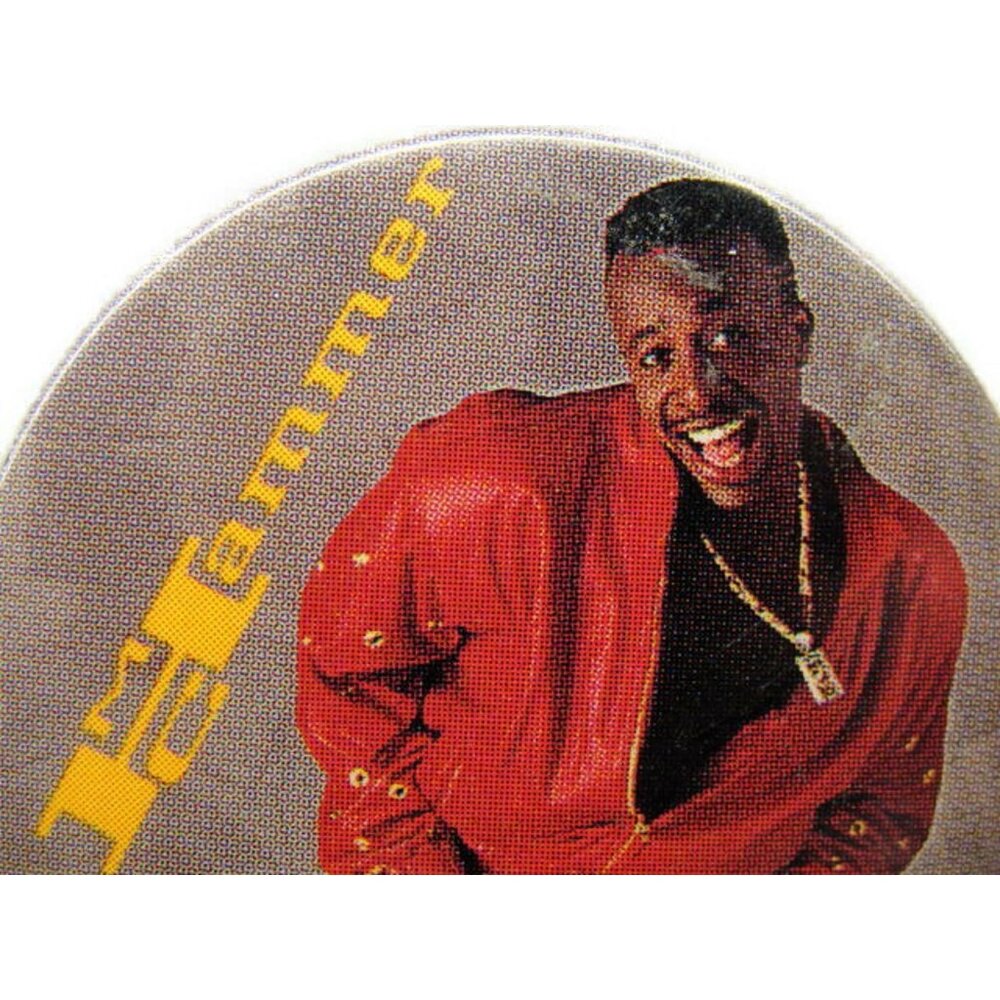 Vintage MC Hammer Button Pin 1.5" Round 1990s Red Outfit Retro Hip-Hop Music Col